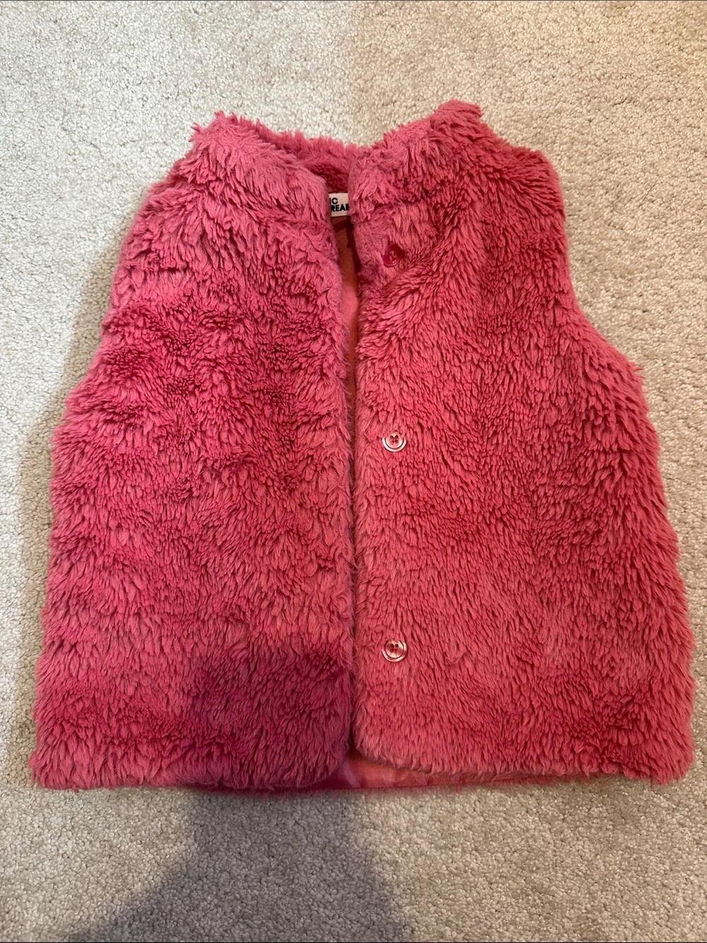 Berry Pink Faux-Fur Vest for Girls (sz 5)